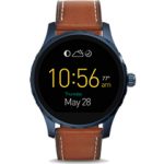 Afbeelding Fossil Q Marshal smartwatch blauw met cognac lederen band