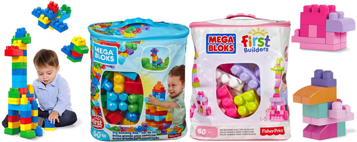Mega Bloks First Builders 60 Maxi Blokken Met Tas in Top 10 Beste cadeaus peuters