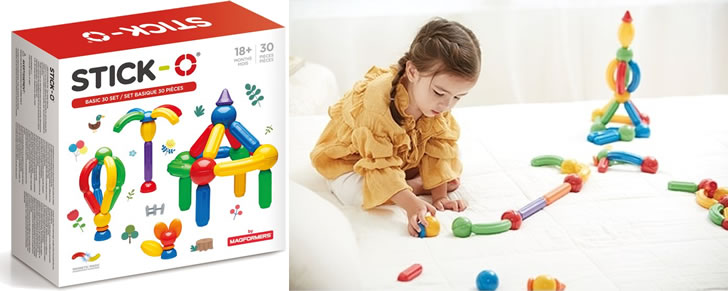 Magnetisch speelgoed Stick-O Basisset 30 delig in Top 10 Beste cadeaus peuters